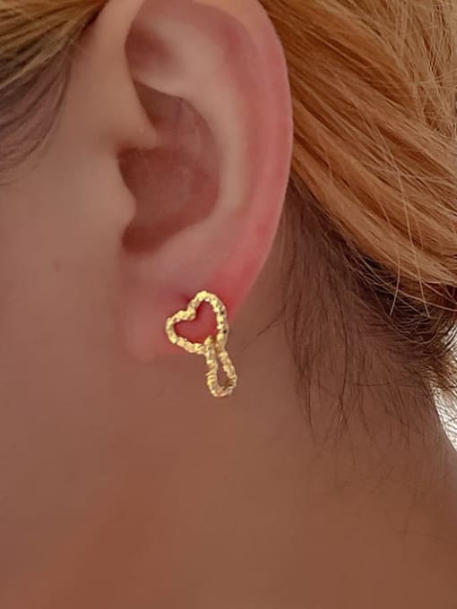 ZRUI Brass Heart Minimalist Drop Earring 1