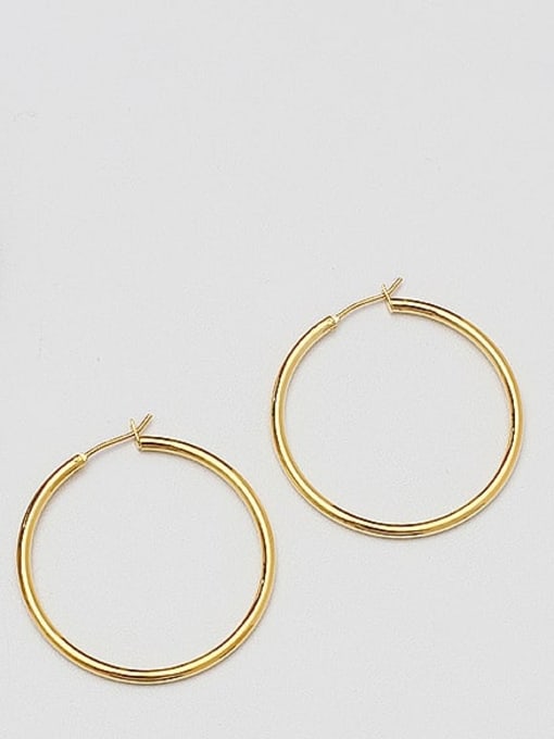 18K  gold 4 Brass Geometric Minimalist Hoop Trend Korean Fashion Earring