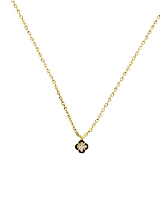 14 K gold Brass Enamel Geometric Minimalist Trend Korean Fashion Necklace