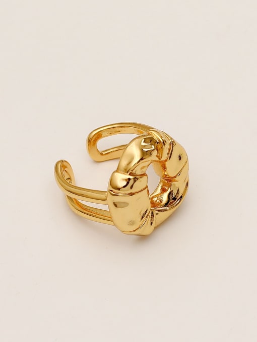 14K gold Brass Hollow Geometric Vintage Band Fashion Ring