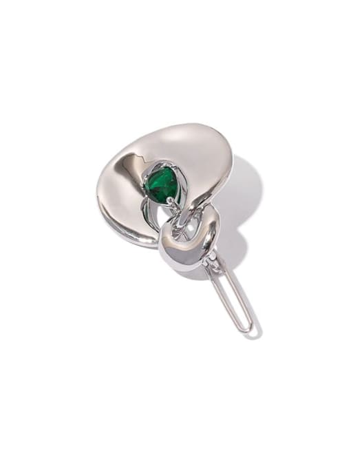 Emerald hair clip clip Brass Cubic Zirconia Hip Hop Water Drop Hair Barrette