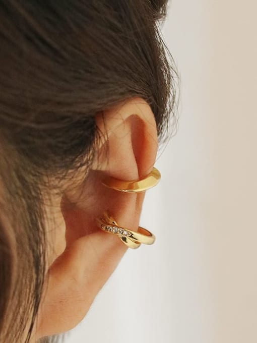 ACCA Brass  Smooth Geometric Minimalist Single Earring Single