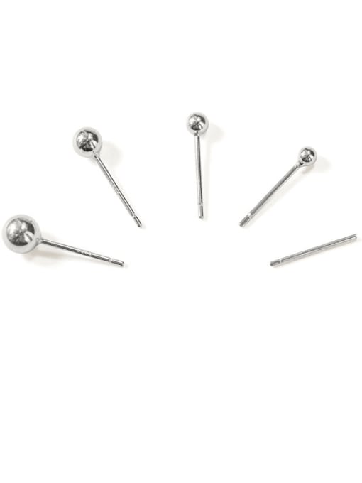 Five Color 925 Sterling Silver Bead Geometric Minimalist Stud Earring