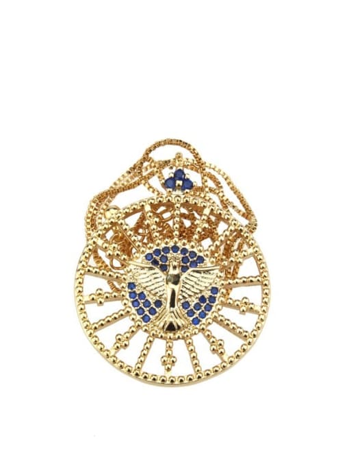 renchi Brass Rhinestone Religious Vintage Necklace 4