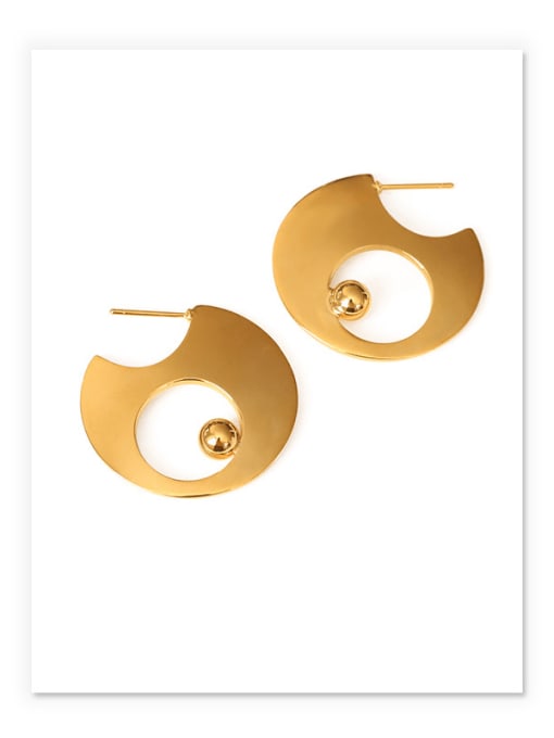 ACCA Brass  Hollow Round Vintage Stud Earring 2