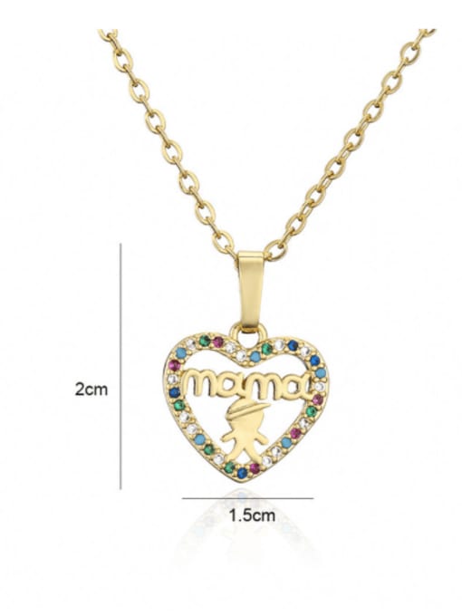 AOG Brass Cubic Zirconia Letter Minimalist Heart Pendant Necklace 4