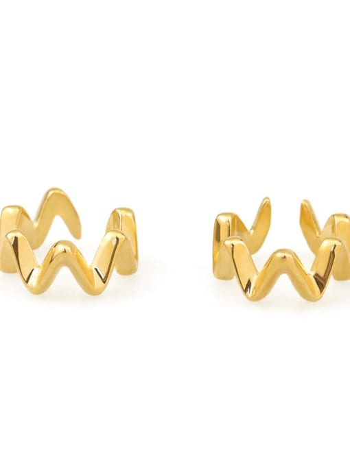 ACCA Brass  Minimalist Twisted Z-shapedClip Earring 3