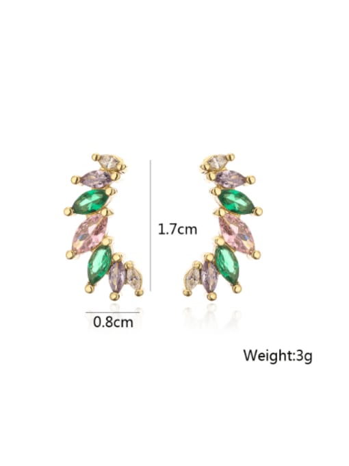 AOG Brass Cubic Zirconia Geometric Dainty Stud Earring 1