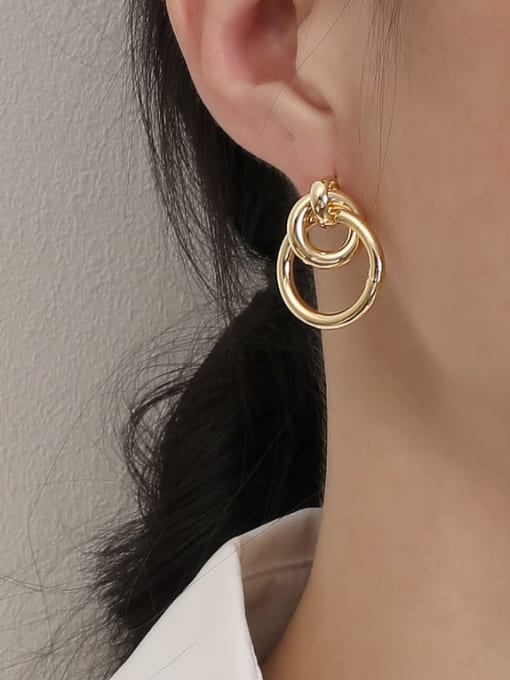 HYACINTH Brass Geometric Minimalist Drop Earring 1