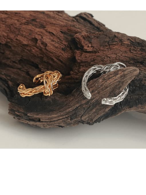 TINGS Brass Line entangled and knotted  Hip Hop Band Ring 3