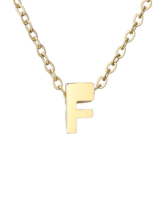 F 14K Titanium Letter Minimalist Initials Pendant Necklace