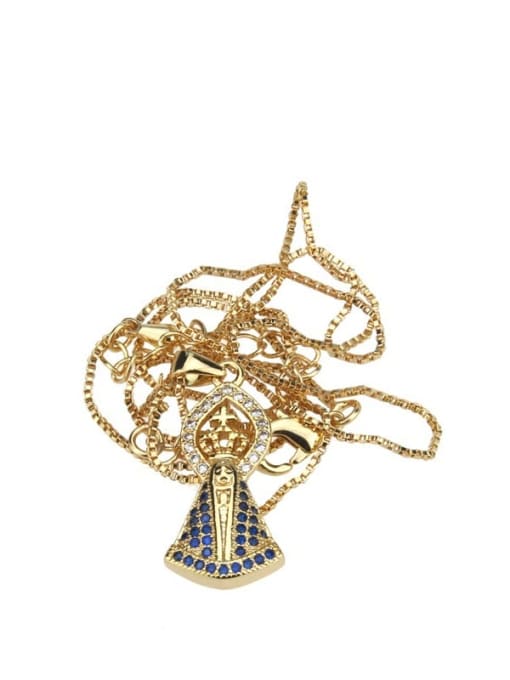 renchi Brass Cubic Zirconia Religious Ethnic Necklace 4