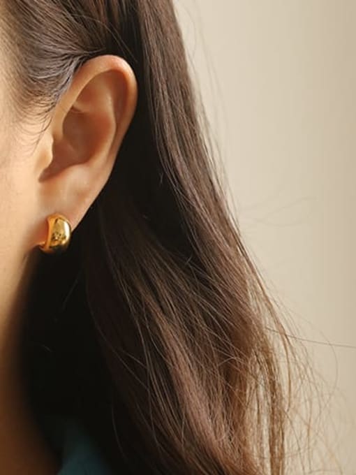ACCA Brass  Smooth Geometric Minimalist Stud Earring 1