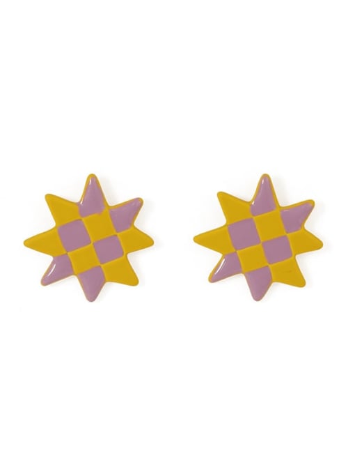 Five Color Alloy Enamel Star Cute Stud Earring