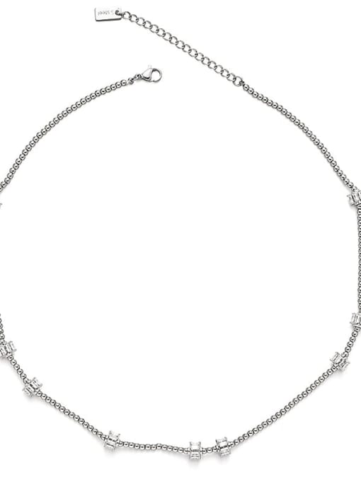 Section 2 Brass Cubic Zirconia Moon Trend Necklace