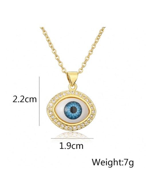 AOG Brass Cubic Zirconia Evil Eye Minimalist Necklace 2