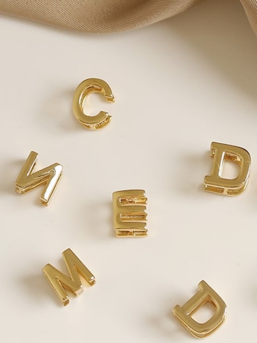 One M Ear Button Brass Letter Minimalist  Stud Earring(single)