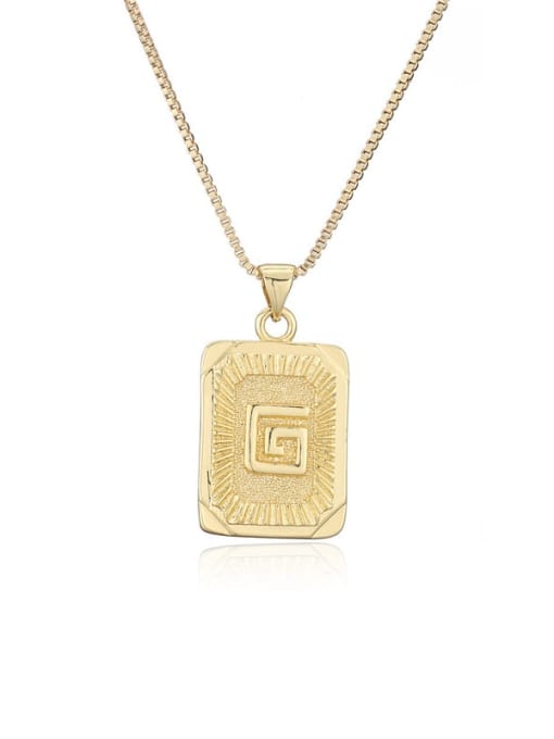 G Brass Letter Hip Hop Geometry Pendant Necklace