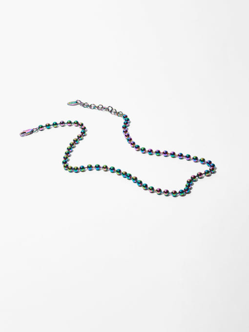 Bead chain Brass Geometric Hip Hop Beaded Necklace