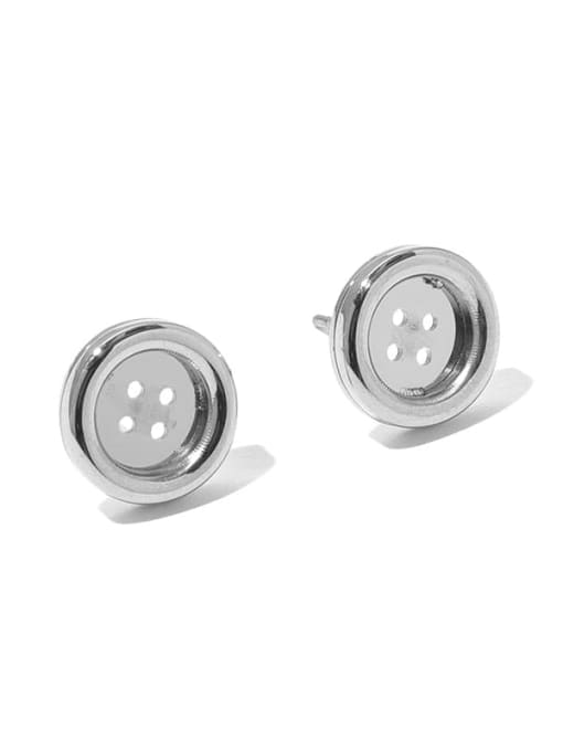 Button Earrings Titanium Steel Geometric Minimalist Stud Earring