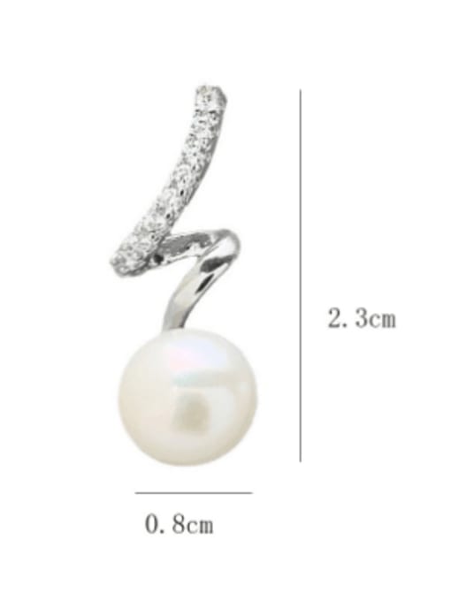 SUUTO Brass Imitation Pearl Irregular Minimalist Drop Earring 2