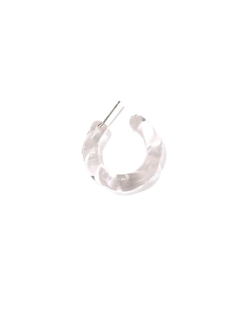 ACCA Brass Glass Stone Geometric Hip Hop Single Earring 3