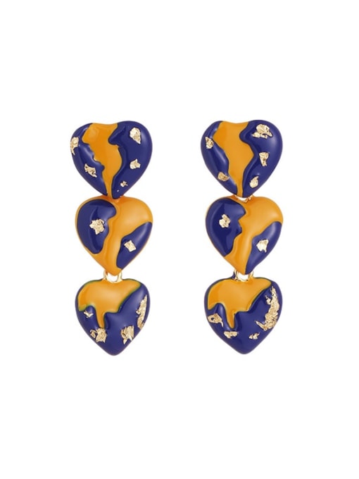 Love Earrings Brass Enamel Heart Minimalist Drop Earring