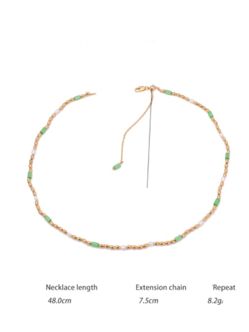 Adjustable Brass Bead Geometric Minimalist Necklace