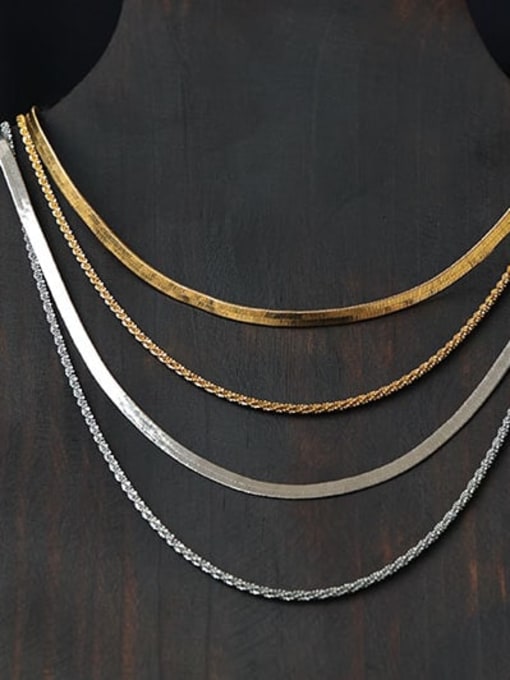 ACCA Brass Snake Artisan Multi Strand snake bone chain  Necklace 1