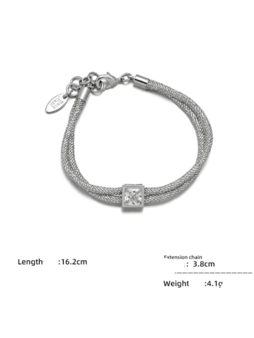 Square zirconium bracelet Brass Irregular Trend Necklace
