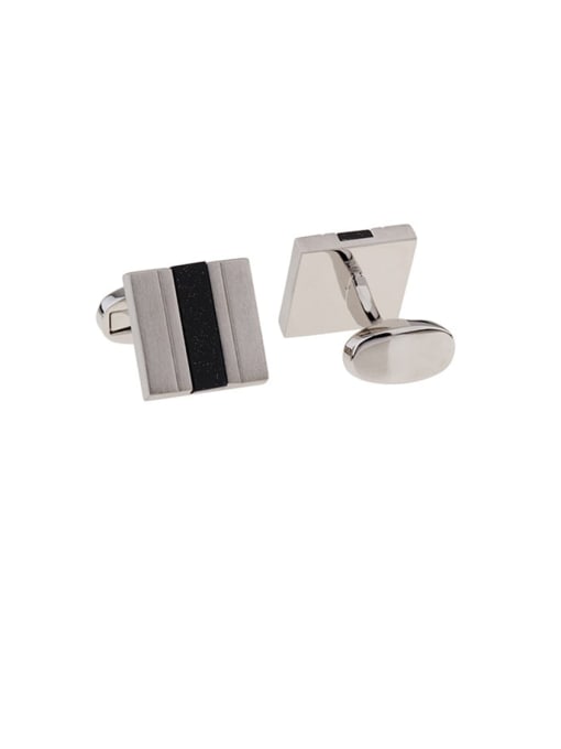 white steel Brass Acrylic Square Vintage Cuff Link