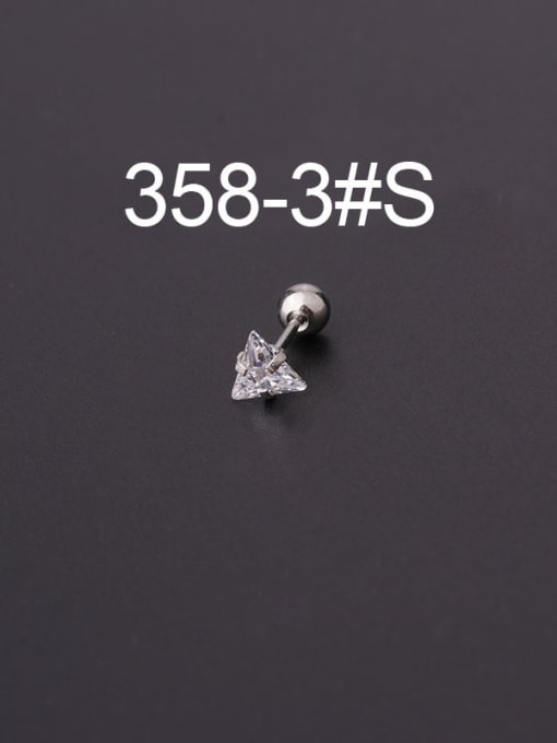 3 Steel Titanium Steel Cubic Zirconia Star Minimalist Stud Earring(Single Only One)
