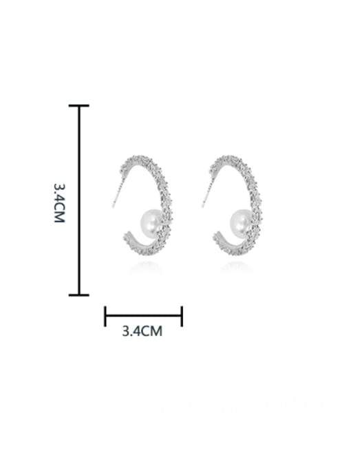 HYACINTH Brass Cubic Zirconia Geometric Minimalist Stud Earring 2