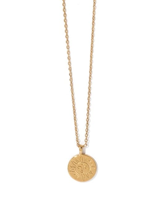 (pre sale) gold Brass Coin Vintage Sun Pendant Necklace