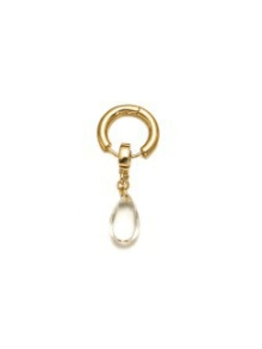 Round buckle glass earrings Brass Geometric Cute Single Earring(Only-One)