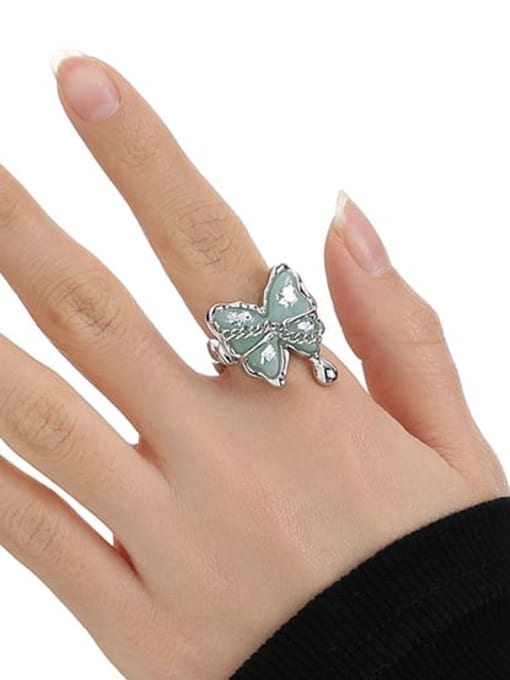 TINGS Brass Resin Butterfly Vintage Band Ring 1