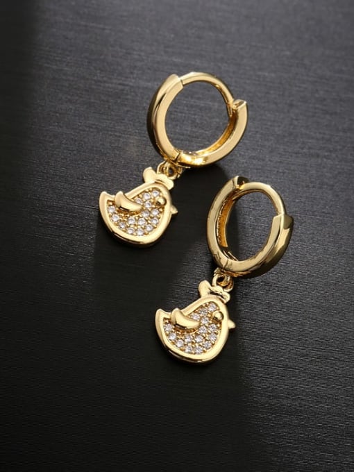 AOG Brass Cubic Zirconia Irregular Cute Huggie Earring 1
