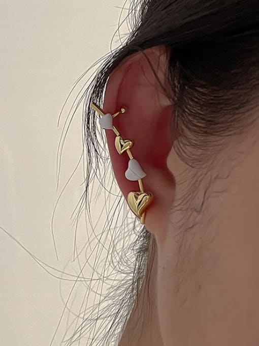 ZRUI Brass Freshwater Pearl Geometric Minimalist Drop Earring (Single-Only One) 1