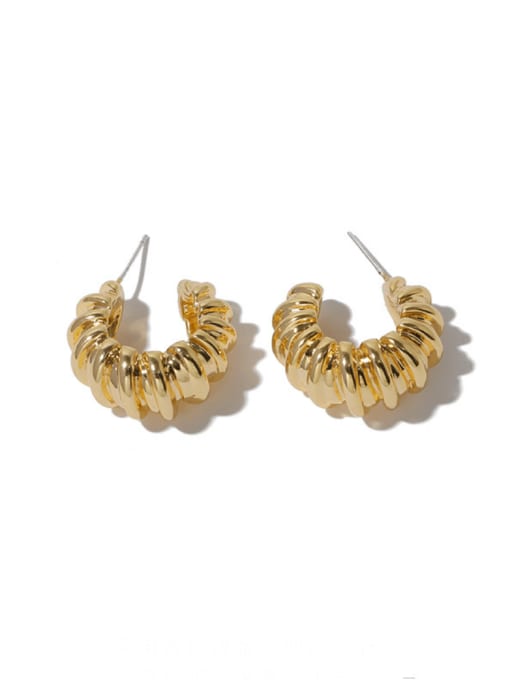 (delivery, etc.) screw Earrings Brass Twist  Geometric Vintage Stud Earring