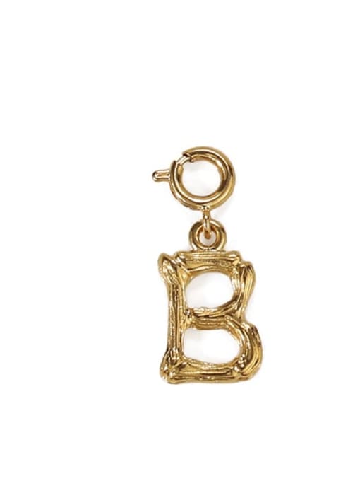 B Brass Letter Vintage Pendant