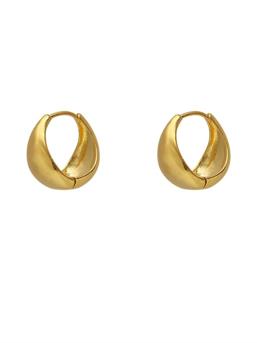 HYACINTH Brass Smooth Geometric Minimalist Stud Trend Korean Fashion Earring 0