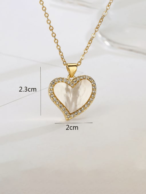 23159 Brass Shell Butterfly Heart Minimalist Necklace