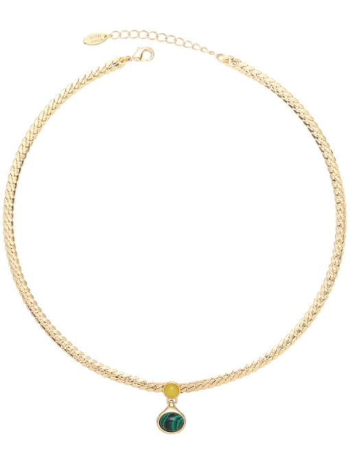 Malachite necklace Brass Tiger Eye Geometric Bohemia Drop Earring
