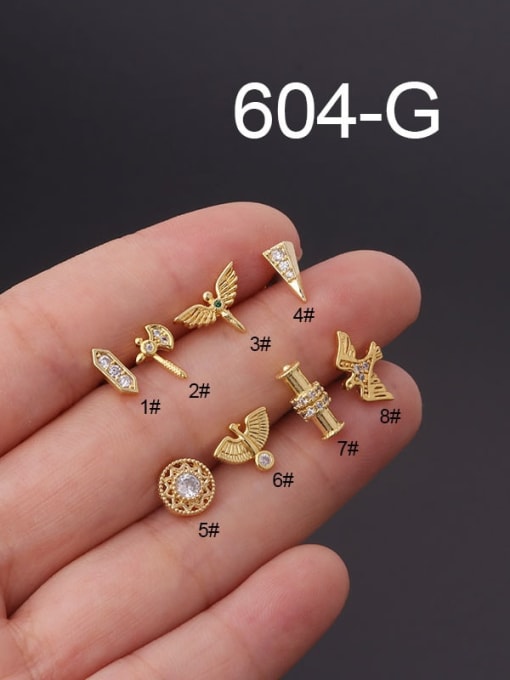 gold Brass Cubic Zirconia Ball Cute Single Earring (Single Only One)