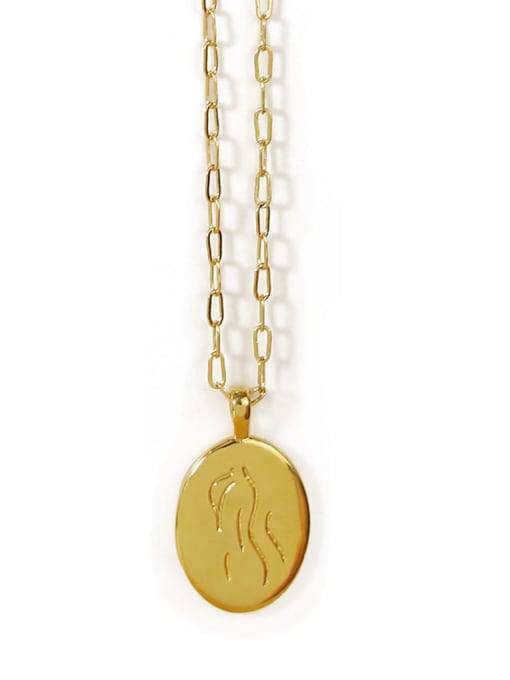 Section 5 Brass Geometric Vintage Pendant Necklace