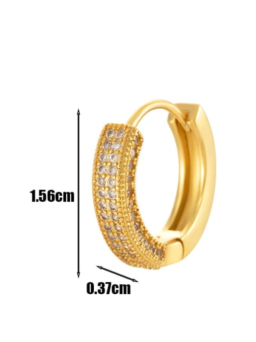 3 # Gold--Single Brass Cubic Zirconia Heart Minimalist Single Earring
