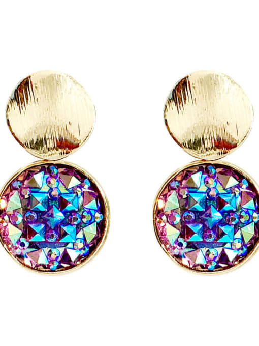 Papara Mixed Metal Crystal Multi Color Round Trend Drop Earring 0