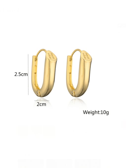 AOG Brass Geometric Minimalist U Shape Huggie Earring 2