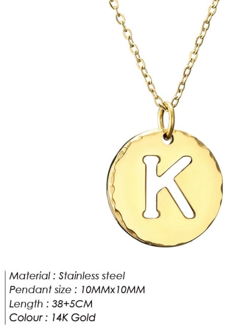 K 14 K gold Stainless steel Letter Minimalist Necklace