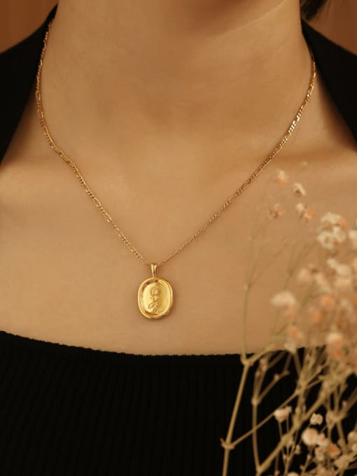 Five Color Brass Geometric   Flower Vintage Necklace 1